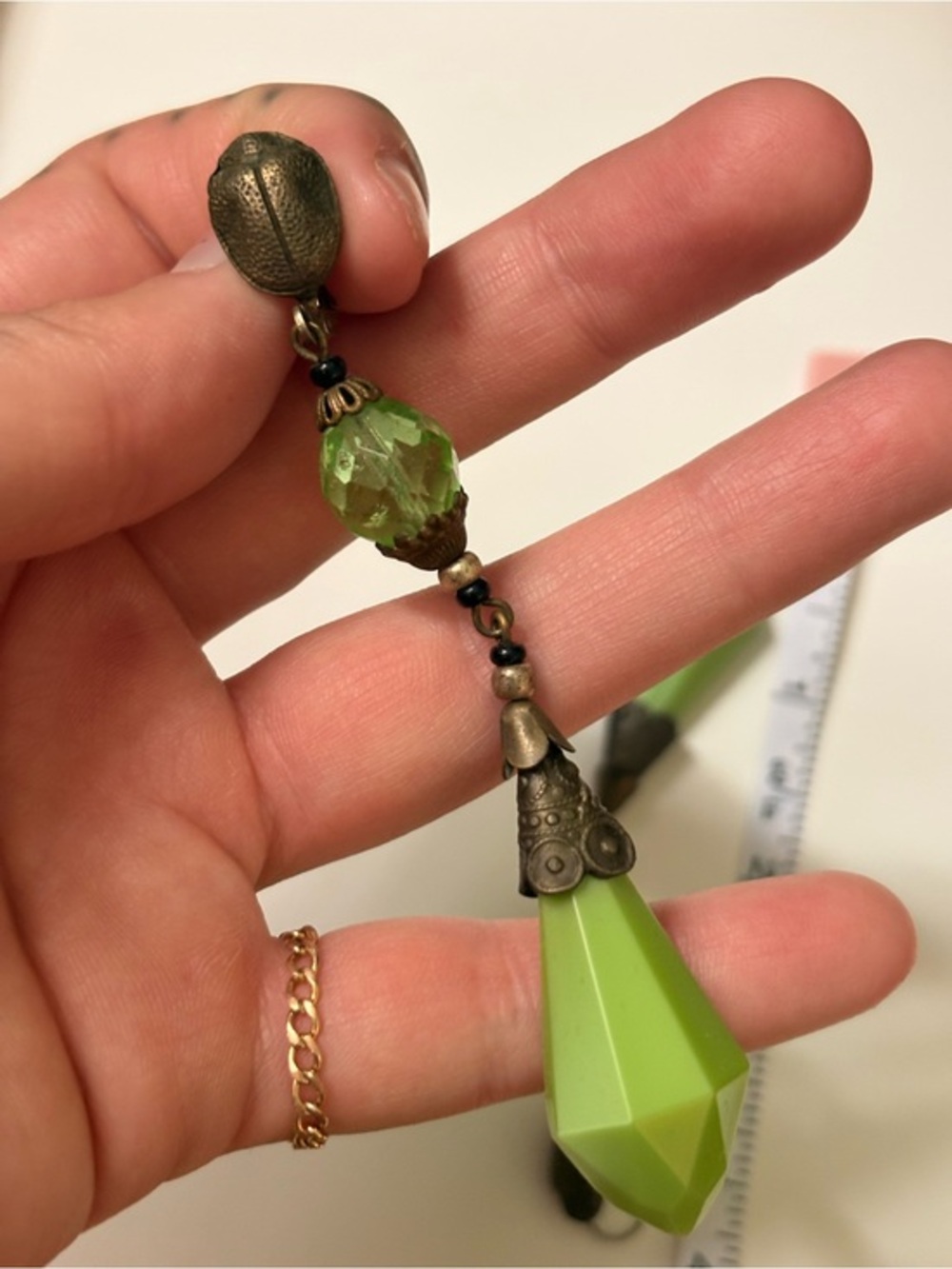 Absinthe Green Czech Glass
Egyptian Scarab Earrings